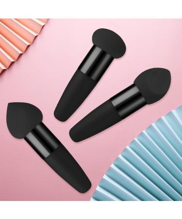 Buy Sibba 3-Piece Make-Up Sponge Set | Beauty Blender for Flawless Foundation & Concealer | Mini Angle Brush | Black - Buy Online on GoSupps.com