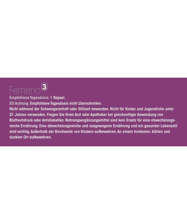 Femeno 3 Dietary Supplements for Menopause | Enhance Mood Vitality & Intimacy | Powerful Bockshorn Clover & Tribulus Terrestris | 60 Capsules - REAGE International Shipping - Buy Online on GoSupps.com