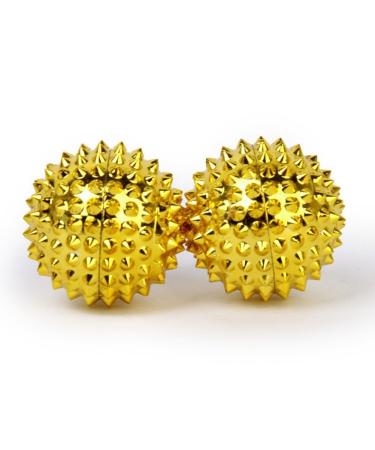 LIVASH 1 Pair Magnet Palm Massage Balls Golden Small 32mm