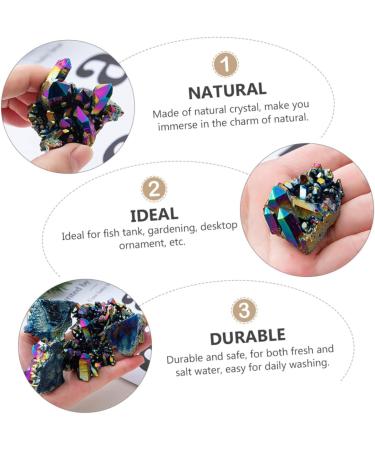 COHEALI 6 Pcs Colorful Crystal Clusters Fish Tank Decorations Meditation Crystals and Stones Crystal Gems Colorfulx3pcs 3X3CMx3pcs - Buy Online on GoSupps.com