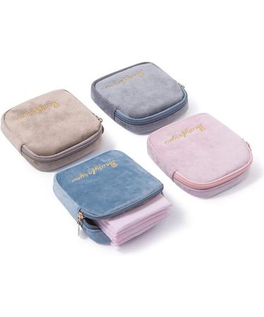 Flocking Fabric Sanitary Napkin Bag & Menstrual Cup Pouch - Washable Organizer Storage (2 Pack Style B) - Buy Online on GoSupps.com
