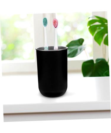 Alipis Stainless Steel Mouthwash Cup - Reusable Rustproof Bathroom Cup for Students | Double Layer Toothbrush & Toothpaste Holder - 12x8cm Black - Buy Online on GoSupps.com