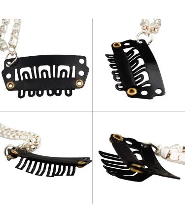 Silver Crystal Tassel Hair Clips Chains - 5 Piece Set for Women and Girls - Buy Online on GoSupps.com