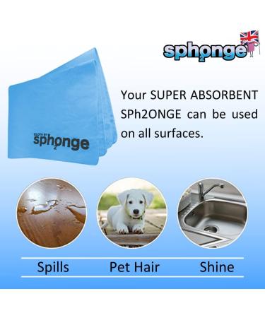 SPH2ONGE Super Absorbent Cloth (Blue) - Reusable, Multi-Purpose Sponge for Home - Holds 10x Liquid Weight - Drip-Free & Effective on All Surfaces - Buy Online on GoSupps.com