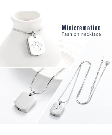 Personalized Memorial Jewelry: Custom Dog Ash Necklace with Photo & Text - Urn Pendant for Pets in Silver - Buy Online on GoSupps.com