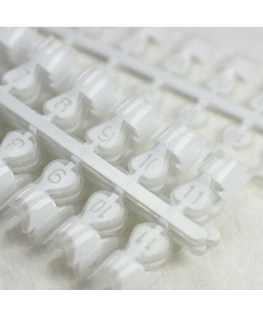 Buy 24-Piece White Artificial Fingernails Set - 12 Sizes Short Border Acrylic Manicure Tools for DIY Nail Art - Buy Online on GoSupps.com
