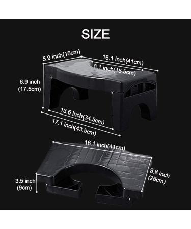 Foldable Toilet Stool for Adults and Kids - Splicable Black Poop Stool - Buy Online on GoSupps.com