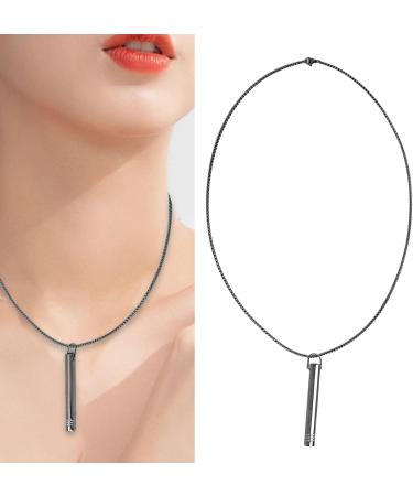 Breathing Exercise Necklace Relieving Stress Mindful Necklace Increasing Lung Volume Skinfriendly Steel for Men Daily Wear (Black) - Buy Online on GoSupps.com