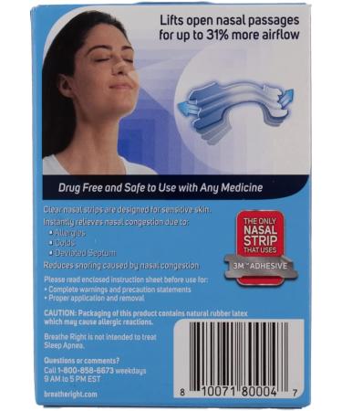 Breathe Right Nasal Strips Small/Medium Clear (90 Count) - Helps Improve Breathing - Buy Online on GoSupps.com
