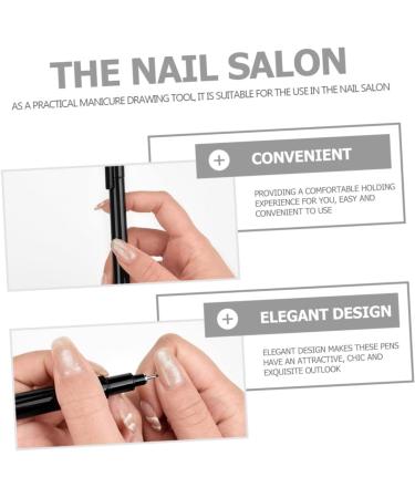 Nail Pen Gel Nail Tool Drawing Painting Liner Pens Extension Gel Pen Nail Drawing Pen Gel Nail Polish Nail Tools Nail Line Drawing Pen Tool Abs Practice Hands Decorative 14X1X1CM Black - Buy Online on GoSupps.com