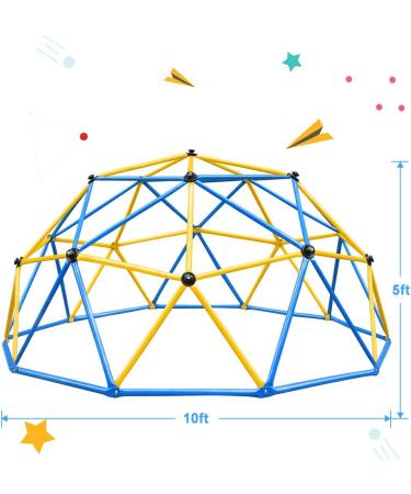 Zupapa 10FT Blue Dome Climber | Upgraded 2022 Decagonal Geo Jungle Gym | Supports 735LBS | Easy Assembly | Kids Outdoor Fun - Buy Online on GoSupps.com