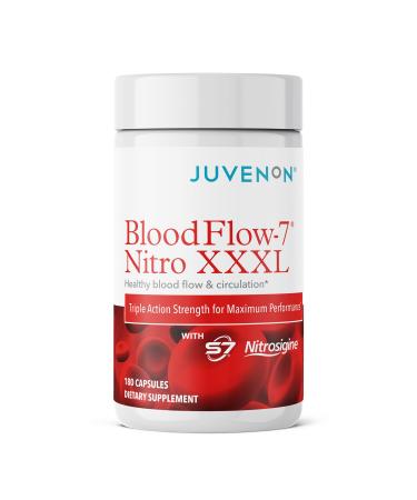 Juvenon BloodFlow-7 XXXL Nitric Oxide Supplements for Men & Women - More Powerful Longer Lasting Natural Nitric Oxide Booster with Nitrosigine + S7 - Blood Flow & Circulation Support (1-Pack)