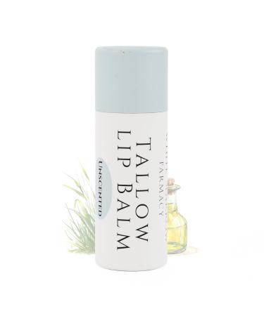 Organic Tallow Lip Balm (Unscented) from Grass Fed Cows. Super hydrating with Tallow Olive Oil Honey and Beeswax. Sustainable Cardboard Tubes & Hand Filled. Jumbo Size 0.5 oz.