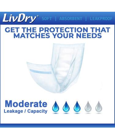 LivDry Incontinence Pad Insert - Long Length, Extra Absorbency and Odor Control for Men and Women (30 Count) - Buy Online on GoSupps.com