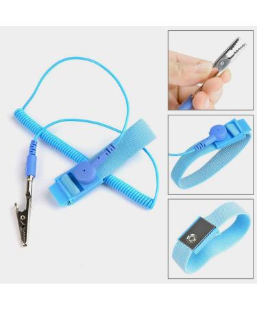 GTIWUNG 4 Pack Anti-Static Wrist Strap Anti-static Bracelet Discharge Band ESD Wrist Strap Reusable Anti-Static Wrist Straps Band with Grounding Wire and Alligator Clip Blue - Buy Online on GoSupps.com