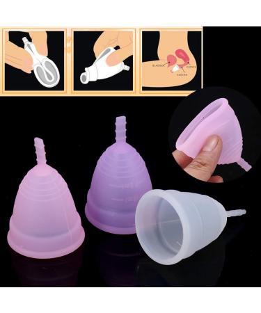 3 Colors 2PCs Reusable Menstrual Cup Set - Eco-Friendly Women's Hygiene Care (Purple) | Anti-Losing & Comfortable - Buy Online on GoSupps.com