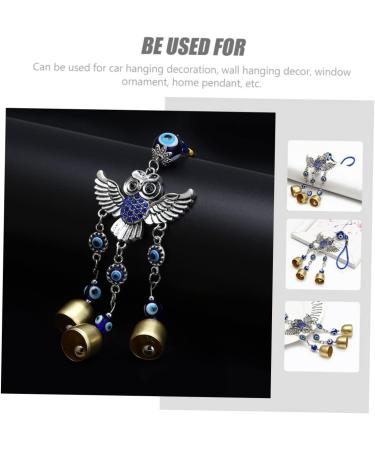 OSALADI Turkish Eye Wall Hanging 3 pcs Delicate Owl Bell Pendant Creative Wall Ornament Unique Home Pendant Bluex3pcs 25x6.8cmx3pcs - Buy Online on GoSupps.com