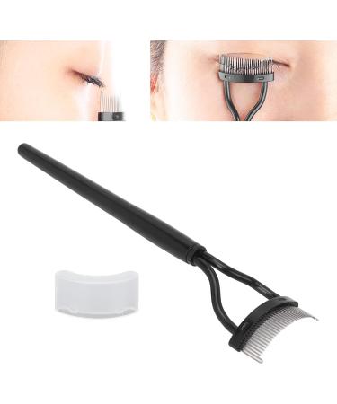 Eyelash Comb Eyelash Separator Eyelash Brush Curved Design Separate Cover Stainless Steel Material Black Straight Handle Lash Separator - Buy Online on GoSupps.com