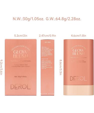 Tinted Moisture Stick Cheek Tint Cream Blushess for Natural Makeup - Rotating Design Waterproof Long-lasting Cheek Tint For Mature Skin Women Girls 03 - Buy Online on GoSupps.com