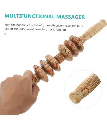 Minkissy Wooden Massager with 6 Wheels - Versatile Back Neck & Shoulder Tool for Muscle Relief | Premium Wooden Roller for Home Therapy - Buy Online on GoSupps.com