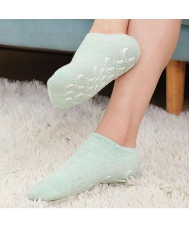 ieron 2 Pairs Soft Moisturizing Socks Gel Lining Can Infused with Essential Oils and Vitamins for Dry Hard Cracked Skin Moisturizing Day Night Care Skin (Blue Pink) - Buy Online on GoSupps.com