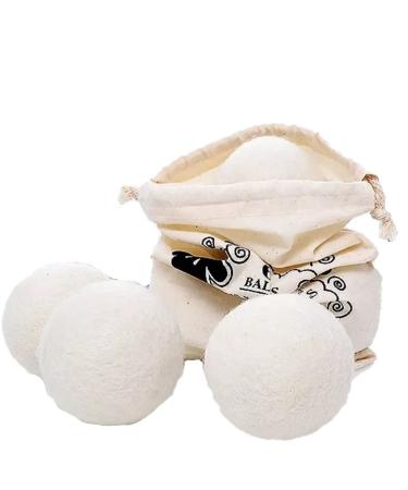 6PCS Handy Laundry Wool Dryer Balls Fabric Softener Reusable Reduces Clothing Wrinkles & Saves Drying Time Better Alternative to Plastic Balls and Liquid Softener