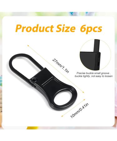 6 Pack Zipper Replacement Slides - Removable Zipper Repair Pulls for Jackets Pants Shoes & Backpacks (Black) - Buy Online on GoSupps.com