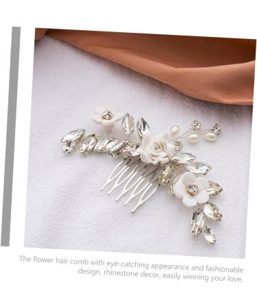 Ipetboom Bride Hair Comb Wedding Bride Hair Accessories Wedding Hair Accessories Wedding Hair Comb Bridal Hair Comb Flower Hair Side Comb Miss White Manual Metal Crystal Flower - Buy Online on GoSupps.com