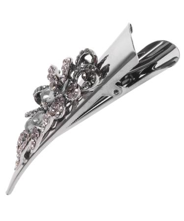 SOESFOUFU Crocodile Hair Clips Barrette Rhinestone Hair Barrette Rhinestone Barrettes for Women Bill Clips Hair Sparkly Hair Clips Glitter Hair Clips Fancy Clips for Women Billed Hair Clips