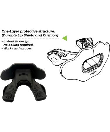 COOLLO SPORTS Golden White Fangs Lip Guard Mouthguard for Adults & Youth - High Impact Sports Lip Protector with Case, One Layer, Strap Included - Ideal for Football - Adult 8 - Buy Online on GoSupps.com