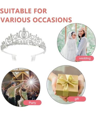 Tiara Crown Crystal Rhinestone Bridal Princess Headband with Comb for Women Bridal Party Wedding Birthdays Anniversaries - Buy Online on GoSupps.com