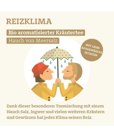  TRINK MEER TEE Trink Meer Tee REIZKLIMA - Organic Herbal Tea | Highly Aromatic | Organic tea with a touch of sea salt ginger and other herbs and spices | Loose leaf tea in a pretty tea tin | Tea Gift | 90g - Buy Online on GoSupps.com