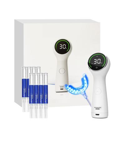 SENSOLOGY Teeth Whitening Kit, 6V Led Light Teeth Whitener, 35% Carbamide Peroxide, (8) 3ml Gel Syringes, Mouth Tray-Built in 7 Types Timer