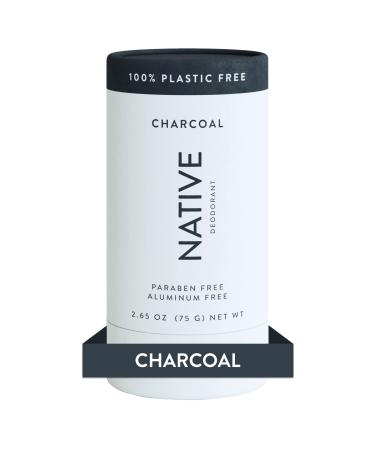 Native Plastic Free Deodorant | Natural Deodorant for Women and Men  Aluminum Free with Baking Soda  Probiotics  Coconut Oil and Shea Butter | Charcoal