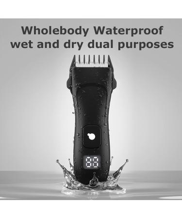 Men's Electric Body Hair Trimmer & Beard Shaver - USB Rechargeable, Waterproof Groomer with LED Display - Buy Online on GoSupps.com