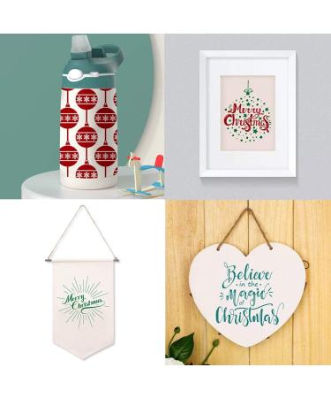 YeulionCraft Christmas Style Self-Adhesive Silk Screen Printing Stencil for Wood DIY Decoration - Ball+Merry Christmas 5.9 - Buy Online on GoSupps.com