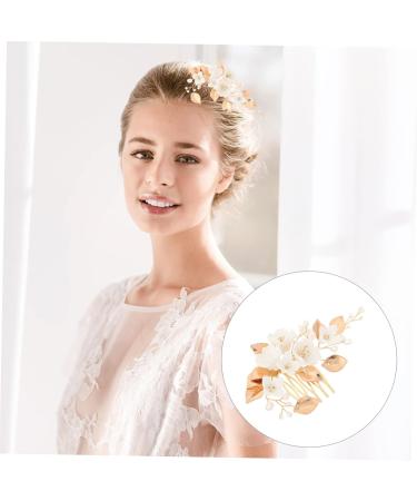 Ipetboom 1pc White Bridal Comb Bride Hair Comb White Hair Clip Bride Headpiece Women Hair Comb Flower Rhinestone Hair Clips Rhinestone Pearl Hair Clips Accessories Ceramics Wedding Women's - Buy Online on GoSupps.com
