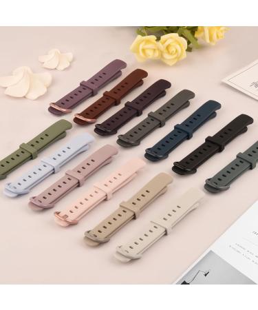 Amzpas  Soft Silicone Wristband Replacement Strap for Fitbit Luxe Bands - 4 Pack - Black & Starlight & Abyss Blue & Avocado Green - Buy Online on GoSupps.com