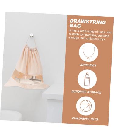 Baluue 2 Pcs Hair Dryer Storage Bag Drawstring Storage Bags with Window Travel Drawstring Bag Pvc Beige - Buy Online on GoSupps.com