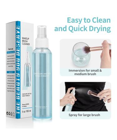 Quick Makeup Brush Cleaner Spray for Women and Girls - No-Wash Deep Cleaning Solution (150ml/5fl.oz) - Buy Online on GoSupps.com
