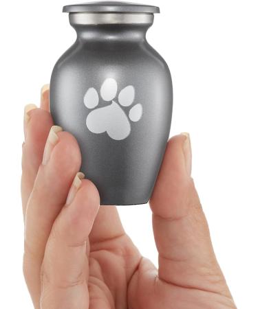 Reminded Pet Cremation Urn - Memorial Paw Print X-Small Gray - Dog & Cat Ashes - Buy Online on GoSupps.com