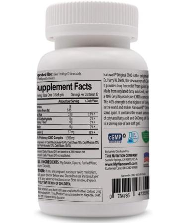 NANOWELL CMO (Cetyl Myristoleate) 650mg 90 Softgels - Joint Health Supplement Cetyl Myristoleate - Buy Online on GoSupps.com