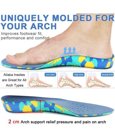 Ailaka Kids Orthotic Arch Support Shoe Insoles for Flat Feet & Plantar Fasciitis - Sizes 2.5-5.5 M US Little Kid - Buy Online on GoSupps.com