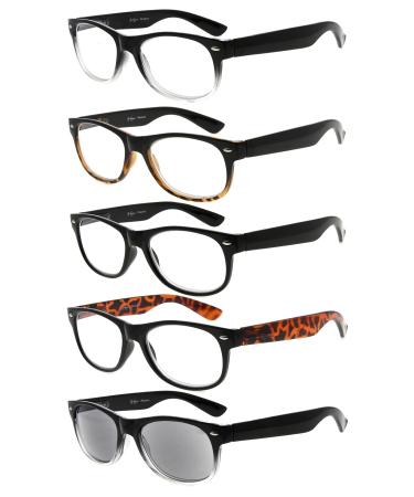 Eyekepper Classic Reading Glasses for Women 5 Pack Reading Aid +1.50 5 Pieces Mix