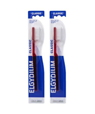 Elgydium Classic Toothbrush Soft Red 2 Pack