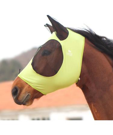 Harrison Howard Stretchable Horse Mask - UV Protection Comfortable & Breathable - Light Olive Green Size L - Buy Online on GoSupps.com