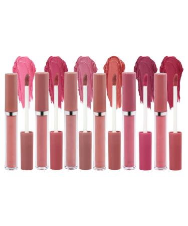 CHAKAE 6Pcs Matte Liquid Lipstick Waterproof Long Lasting Lipsticks for Women Girls