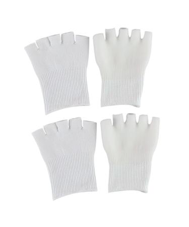 Beavorty 2 Pairs Foot Spa Socks Dry Feet Gel Socks Gel Socks for Cracked Feet Gel Feet Sock Dry Cracked Heels Socks Gel Socks for Feet Gel Toe Socks Foot Cover Moisturizing White