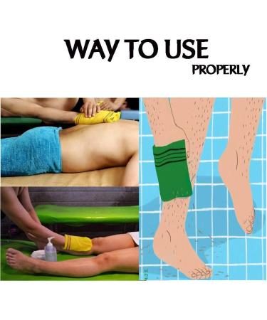 Buy Korean Style Bath Towels - 8PC Set (4 Yellow & 4 Green) with Real Peeling Glove & Body Washcloth | Perfect for Refreshing Showers - International Shipping Available - Buy Online on GoSupps.com