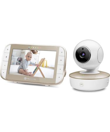Motorola VM50G Baby Monitor Camera - 5 Color Display - Lullabies - Two-Way Communication - Night Vision - White/Gold - Buy Online on GoSupps.com